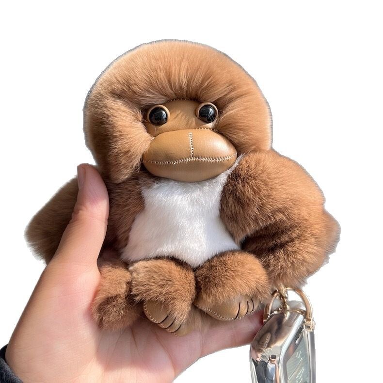 Cute Style Plush Ornament Fashion Exquisite Cute Y2k Bag Charm Minimalist Bag Accessory Cute Little Monkey Rabbit Fur Car Keychain Pendant Plush Doll 