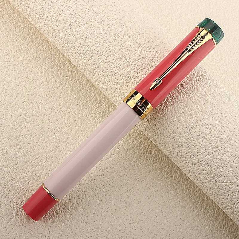 New Jinhao 100 Resin Fountain Pen 8 F/M Nib Ivory Color Writing Ink Pens with School Off Supplies Y251218