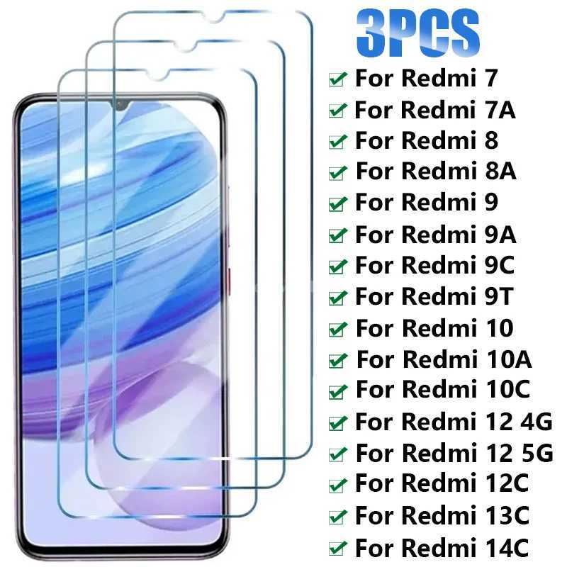 3PCS HD Tempered Glass for Redmi 7 8 9 10 7A 8A 9A 9T 9C 10A 10C SCREEn Protector For Redmi 12 12C 13C 14C 5G Glass G251218