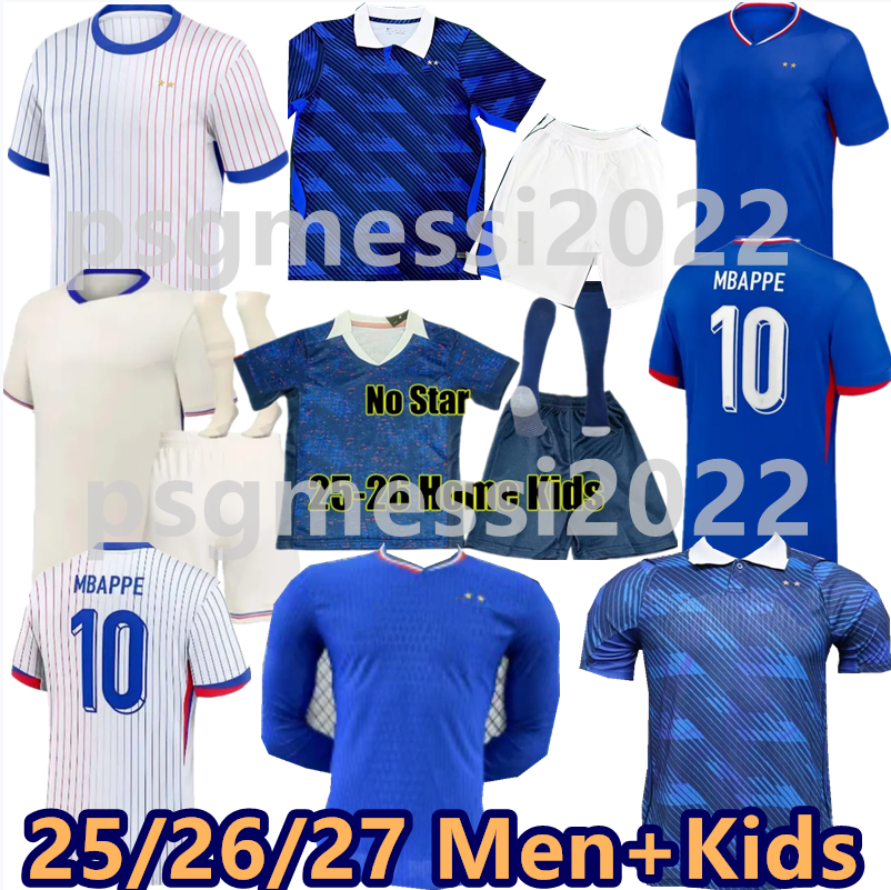 25 26 27 Euro Cup Frenchs Home Soccer Jerseys MBAPPE DEMBELE COMAN SALIBA KANTE Maillot de BENZEMA TCHOUAMENI Griezmann Pogba Uniforms Men kids kit Football Shirt