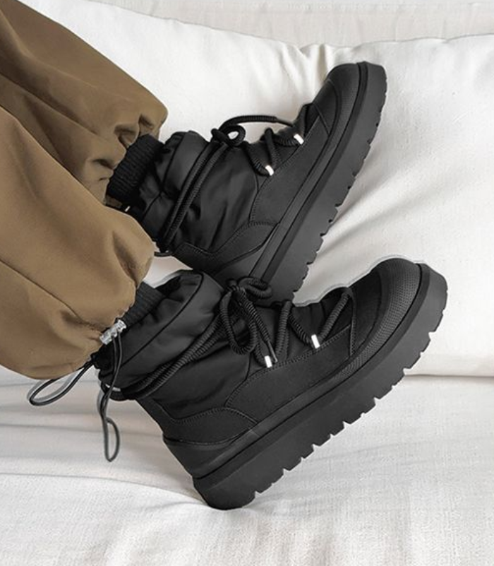 2025 new versatile comfortable snow boots men's design sense outdoor hiking shoes winter fleece thickened cotton shoes Martin boots for men