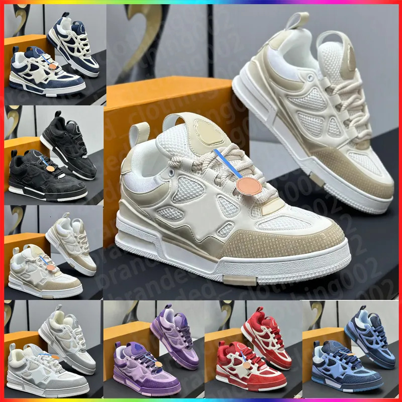 Skate Shoes Designer skates louvi Trainers High Quality Men and Women Sneakers Casual Fashion Running Lace-up Low-top Sports Breathable Black White With Box 179