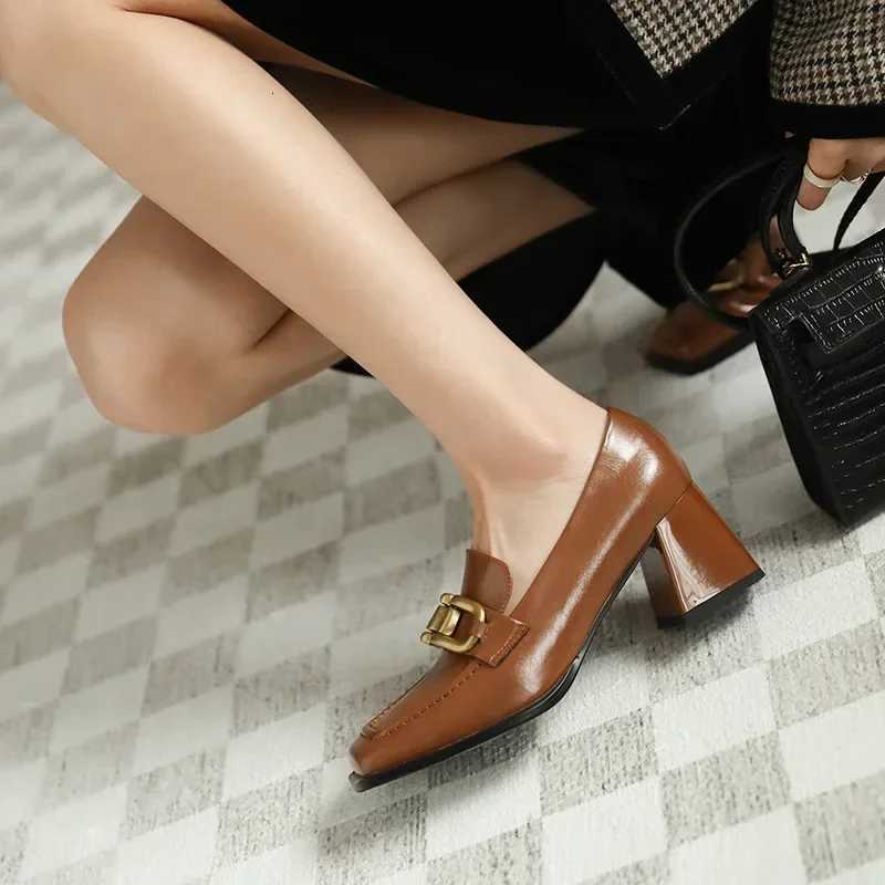 Square High Heels Loafers Women Autumn Chunky Platform Pumps Woman Slip on Black Jk Uniform Shoes Mary Janes Zapatillas Mujer Z251218