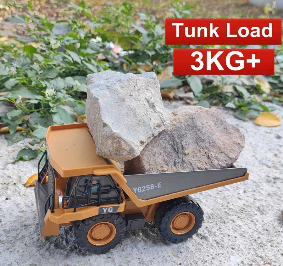 4WD Remote Control Excavator Dump Truck Crawler Bulldozer RC Model Car Toy Alloy Simulation Construction Vehicle Gifts for Kids G251218