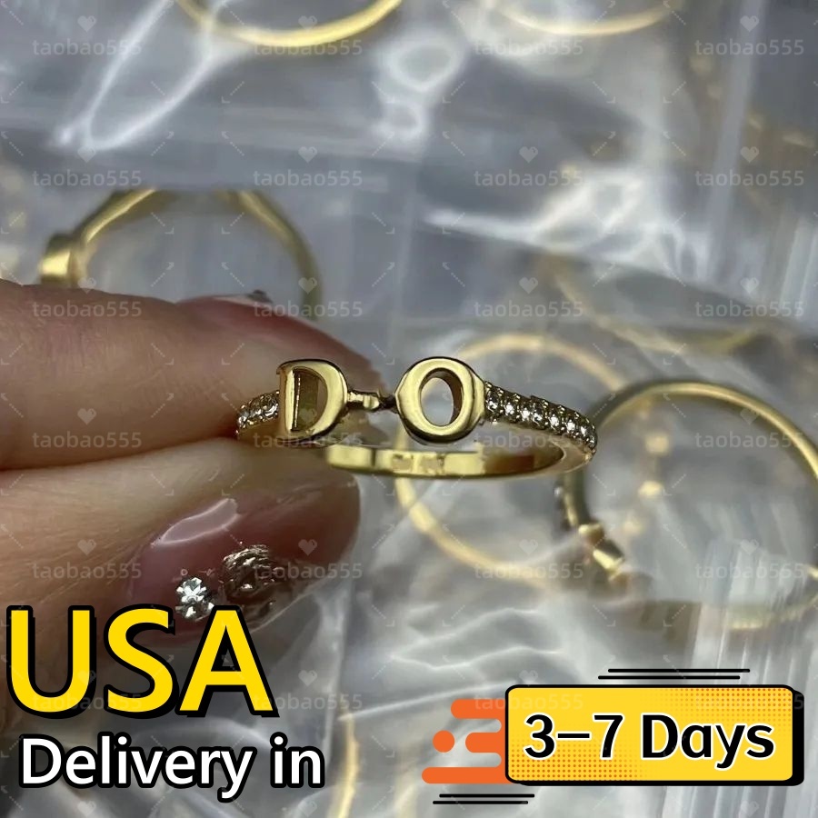 Designer Ring Luxury Letter Diamond rings 18K Gold rings high quality Jewelry Mens Womens Stainless rings for wedding party titanium ring gift