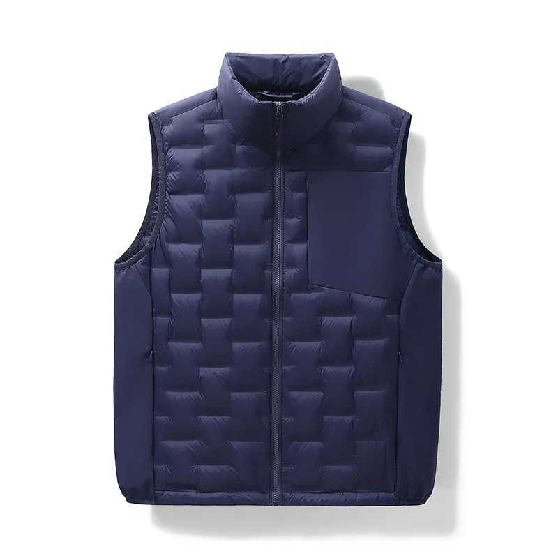 White Duck Down Vest Jacket Men Autumn Winter High-quality Stand Collar Down Coat Mens Casual Sleeveless Jackets for Men VestsG251218