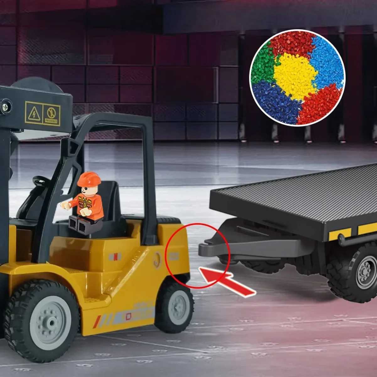 11Ch Rc Car Spray Remote Control Forklift with Light Music 1/24 Heavy Industry Trailer Simulated Model Toys Children Kids Gift G251218