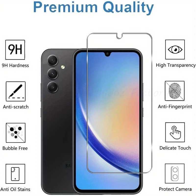 4 Pack Designed for Galaxy A34 5G Tempered Glass SCREEn Protector 9H Anti Scratch HD Clear Bubble Free G251218