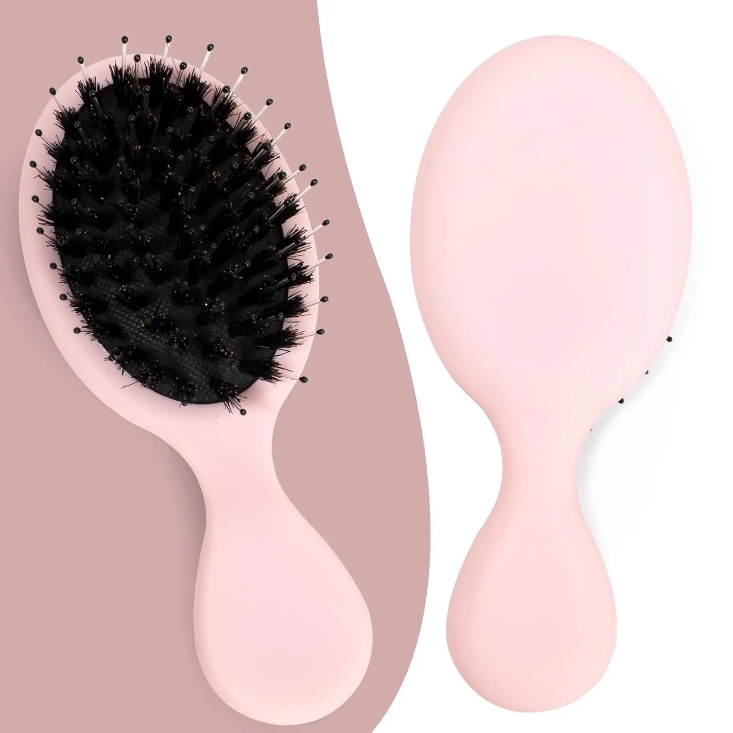 Hair Want Mini Boar Bristles Hair Bursh Travel Size Hair Brush for Women Men Kids Protable Small Hair Brush for Pockets Purses 251218