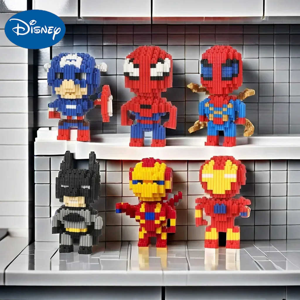 Disney Sanrio Building Block Toys Cartoon Characters Mario Katie Cat Small Particle Assembly Educational toy Spider-Man H251218