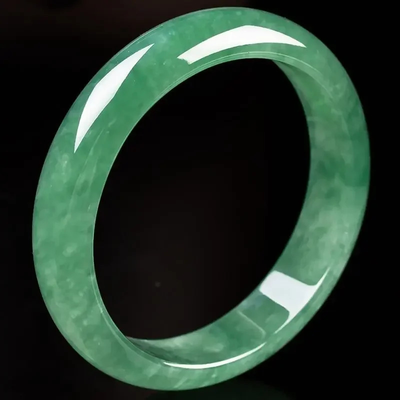 Myanmar natural old pit jadeite jade bracelet oil blue yang green womens 251218