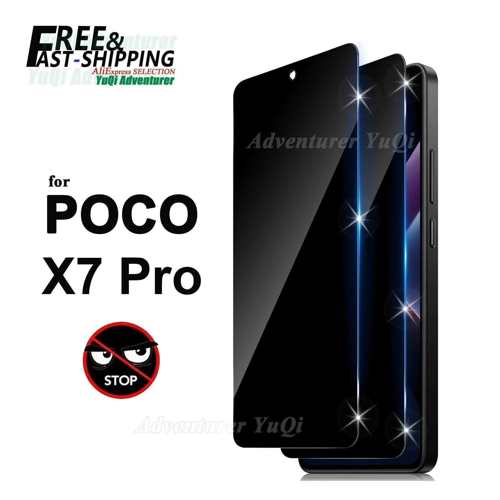 Anti Spy SCREEn Protector For POCO X7 Pro Tempered Glass Privacy Peep Scratch 9H Case Friendly High Aluminum mica G251218
