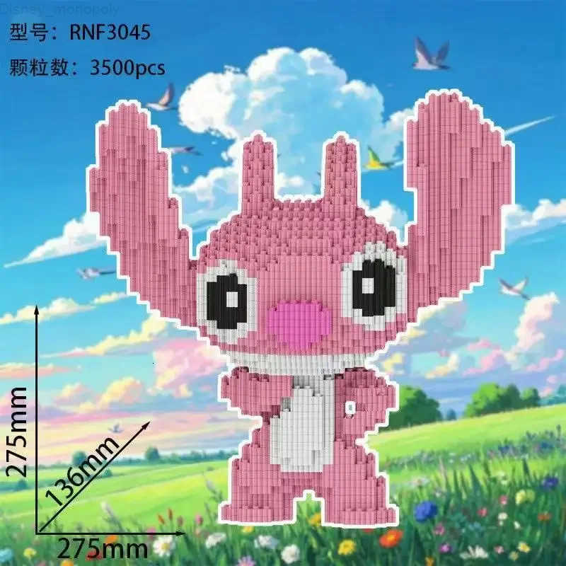 Disney 3500pcs Stitch Toy Series Stitch Blocks Small Particle Bricks Puzzle Desktop Ornament Children Adult Birthday Christmas Gift H251218