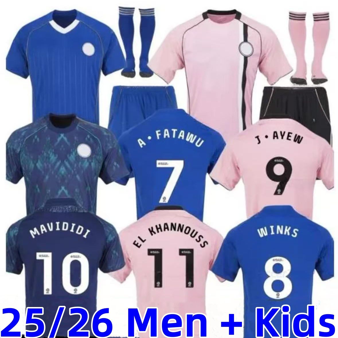 25 26 Leicester Soccer Jerseys MAVIDIDI 2025 2026 EL KHANNOUSS DAKA CANNON VARDY Justin FAES COADY MADDISON AYOZE NDIDI SOUMARE Football shirt Men Kids Kit