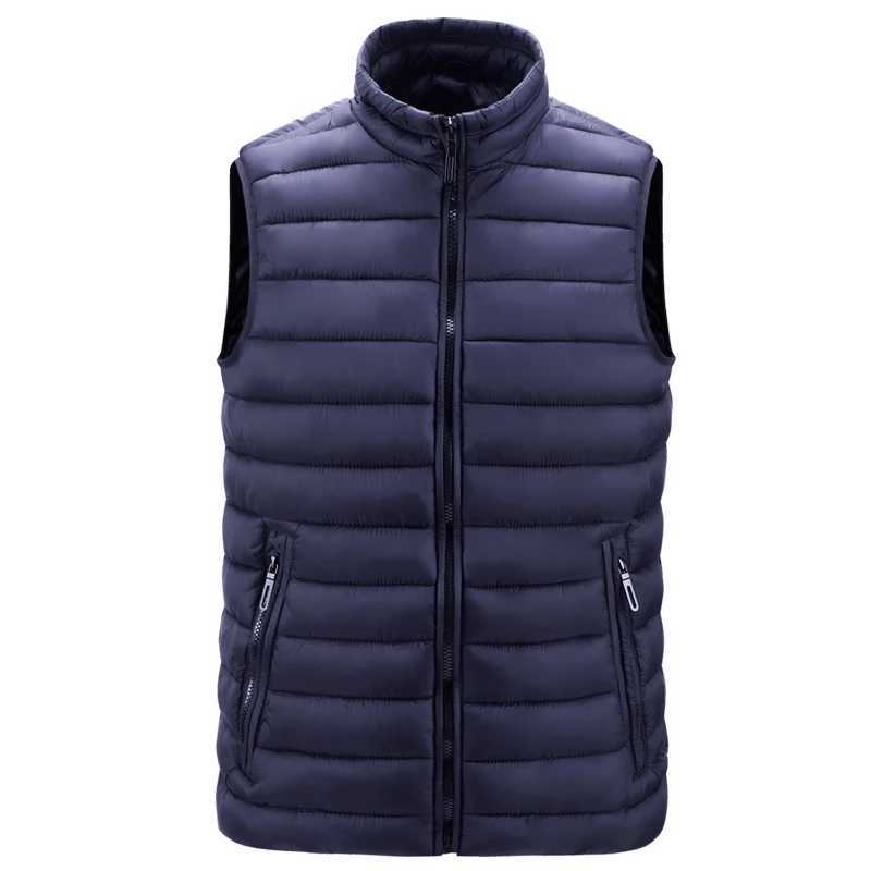 Mens Vest Jacket Warm Sleeveless Jackets Winter Waterproof Zipper Coat Autumn Stand-up Collar Casual Waistcoat Brand ClothingG251218