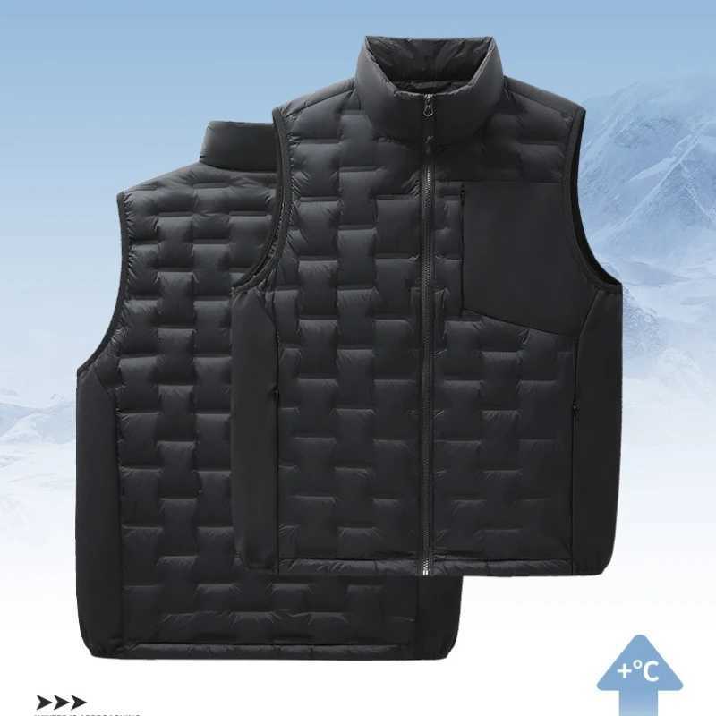 White Duck Down Vest Jacket Men Autumn Winter High-quality Stand Collar Down Coat Mens Casual Sleeveless Jackets for Men VestsG251218