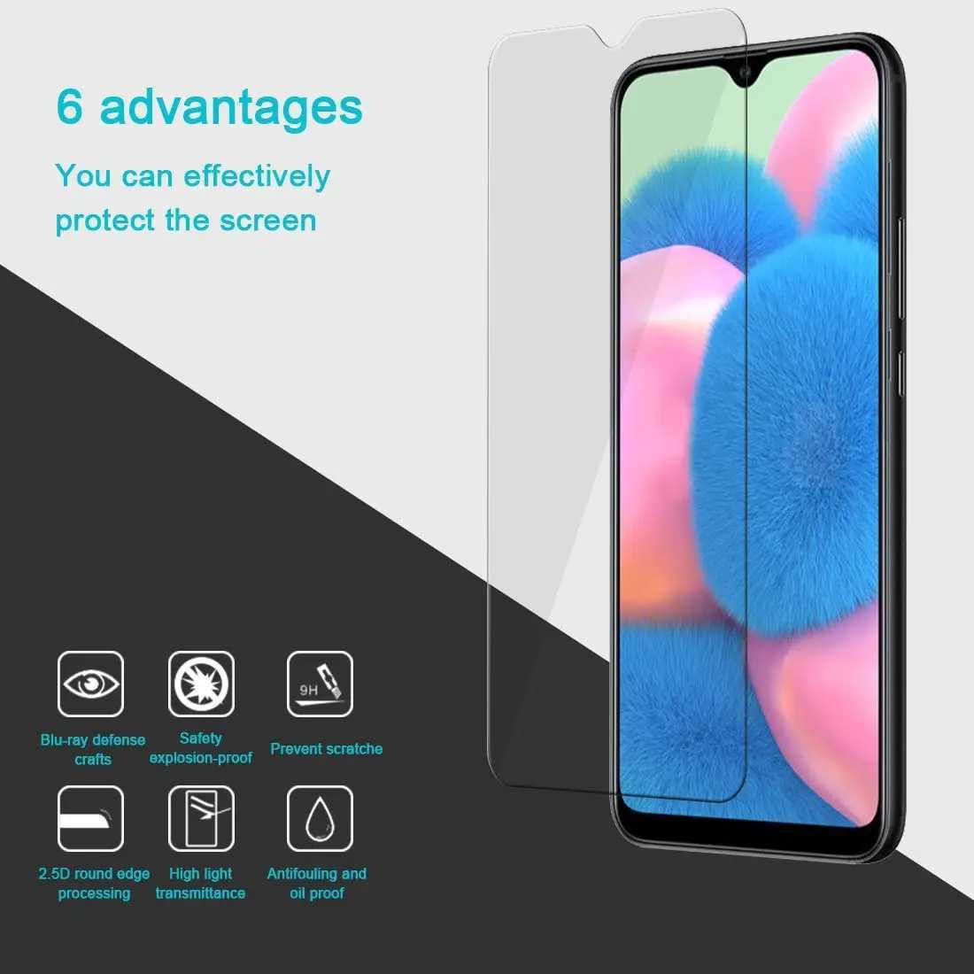 3Pcs Tempered Glass For Galaxy A50S A50 A40 A30S A30 A10E A20E A20S A20 A21S A71 A52 SCREEn Protector G251218