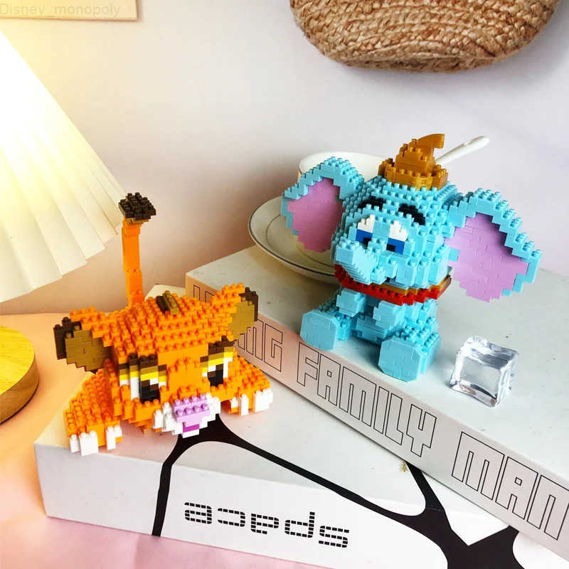 Disney Lion King Simba Building Blocks Dumbo Eeyore Timon Pumbaa Assembly Construction 3D Model Mini Bricks Figures Toys H251218