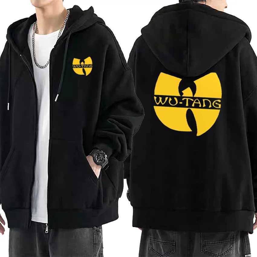 Hip Hop Annes 90 Wu Clan T-tangs Graphics Hoodie Men Womens punk Zip Up Jacket Long slve Flce gothic Coat Loose strtwear X251218