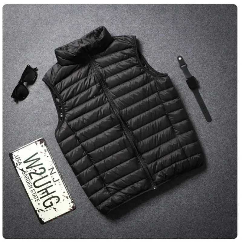 Winter New Men White Duck Down Vest Ultralight Sleeveless Vest Jacket Fashion Stand Collar Men Large Size Loose Vest Male M-5XLG251218