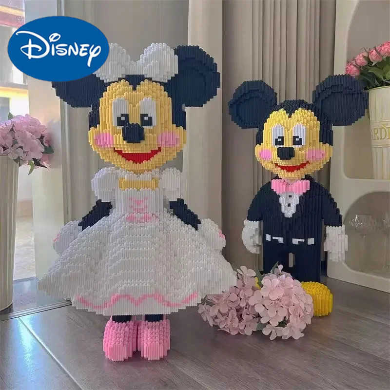 Disney Mickey and Minnie Building Blocks Puzzle Assembly Creative Ornament Wedding Valentines Day Gift for Girls H251218