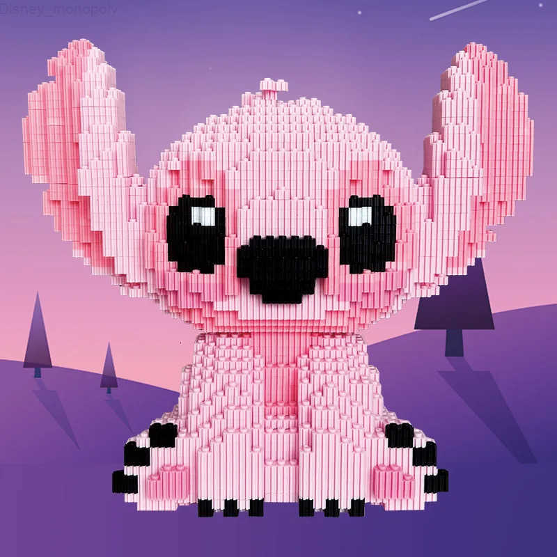 Disney 2026 Cute Stitch Building Block Toys Small Particle Bricks DIY 3D Model Assembly Childrens Building Block Toys Birthday Gift H251218