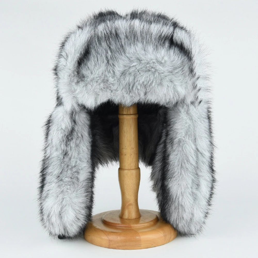 HT4993 Bomber Hat Thick Warm Winter Fluffy Fur Hats for Men Women Windproof Snow Ski Earflap Cap Male Female Russian Hat Ushanka 251218