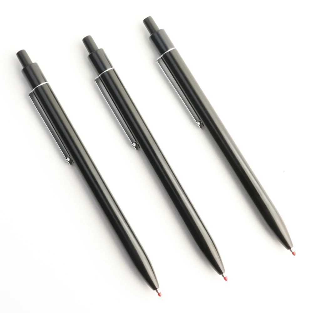 Stainless Steel Metal Retractable Gel Pens 05mm Fine Point Black ink Ballpoint Signature Pen with Replaceable Blue Refills Y251218