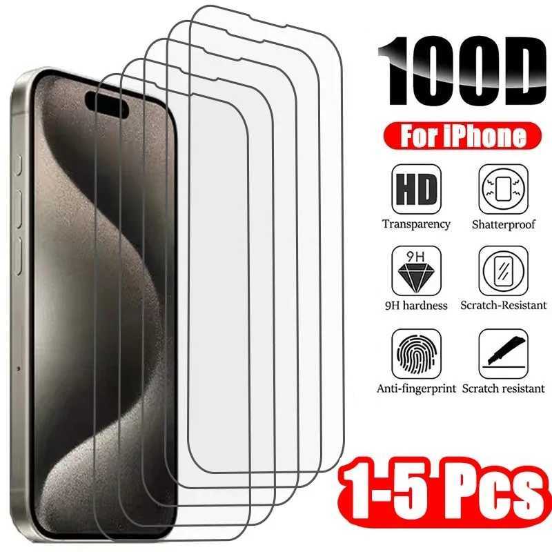 1-5Pcs Tempered Glass for IPhone 16 15 14 13 12 11 Pro Max Screen Protector for IPhone 7 8 SE X XS XR Protective Glass Film G251218