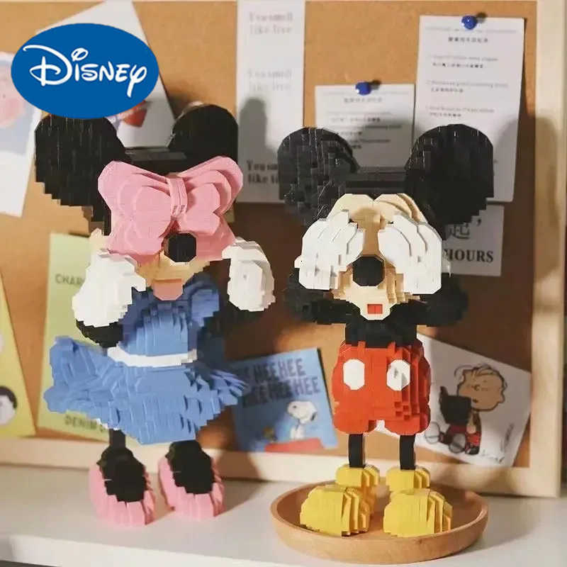 Disney Mickey Minnie New Childrens Building Block Cartoon 3D Model Toy Building Block Educational Childrens Toy Birthday Gift H251218