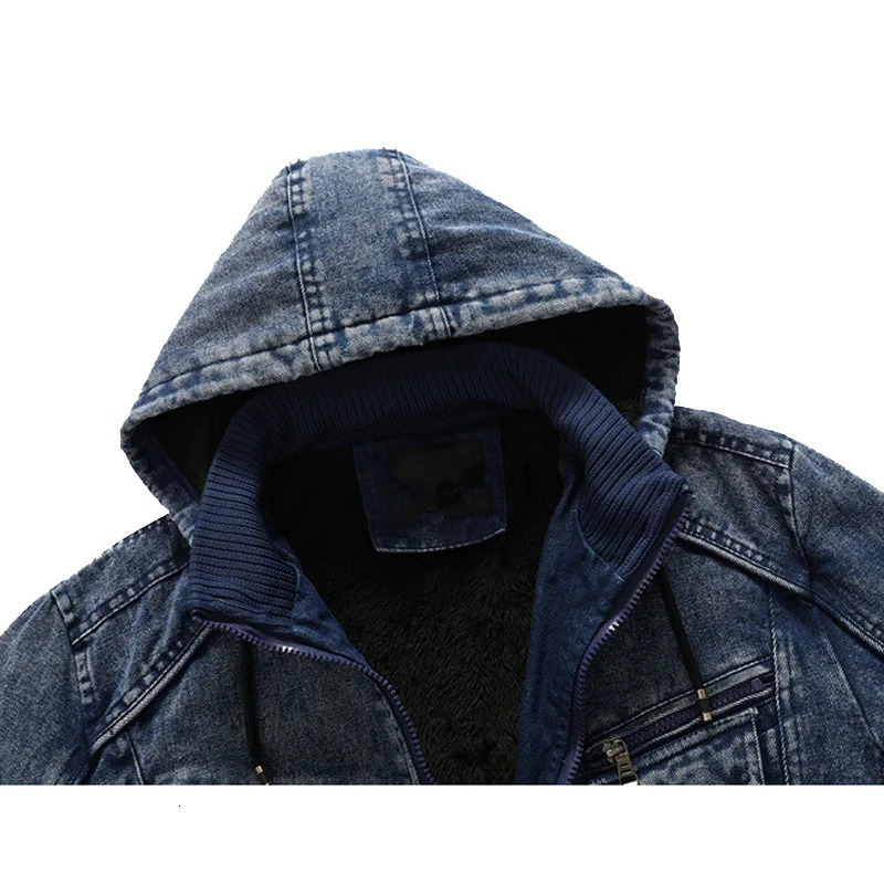 Coats Men Wool Liner Thick Men Blue Winter Jean Jackets Outerwear Warm Hoodies Denim Winter Denim Hooded Jackets for Men MY231 251204