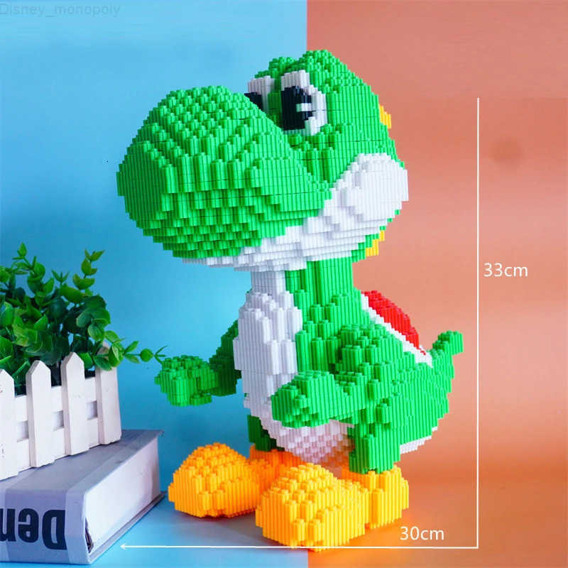 Disney New DIY Kids Toys Cartoon Mini Dinosaur Bearbrick Model Assembled Small Building Block Micro Bricks Christmas Birthday Gift H251218