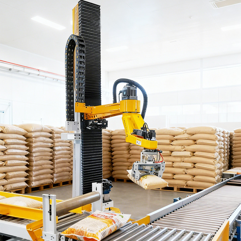 Intelligent Column Palletizer for Agricultural Bags (Seed/Rice/Feed) & Food Packaging