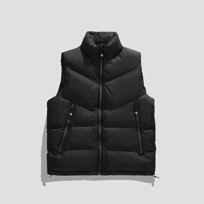 Mens Korean Style Puffer Vest Thickened Sleeveless Quilted Jacket for StreetwearG251218