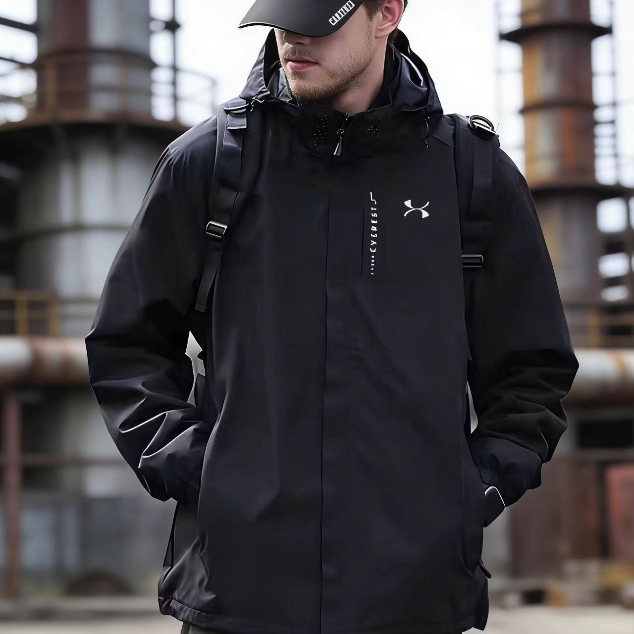 Mens Womens Unisex Designer Windbreaker Jackte 3 in 1 Detachable Waterproof Outdoor Mountaineering Coat for Couples Workwear Textured Outerwear M-5XL