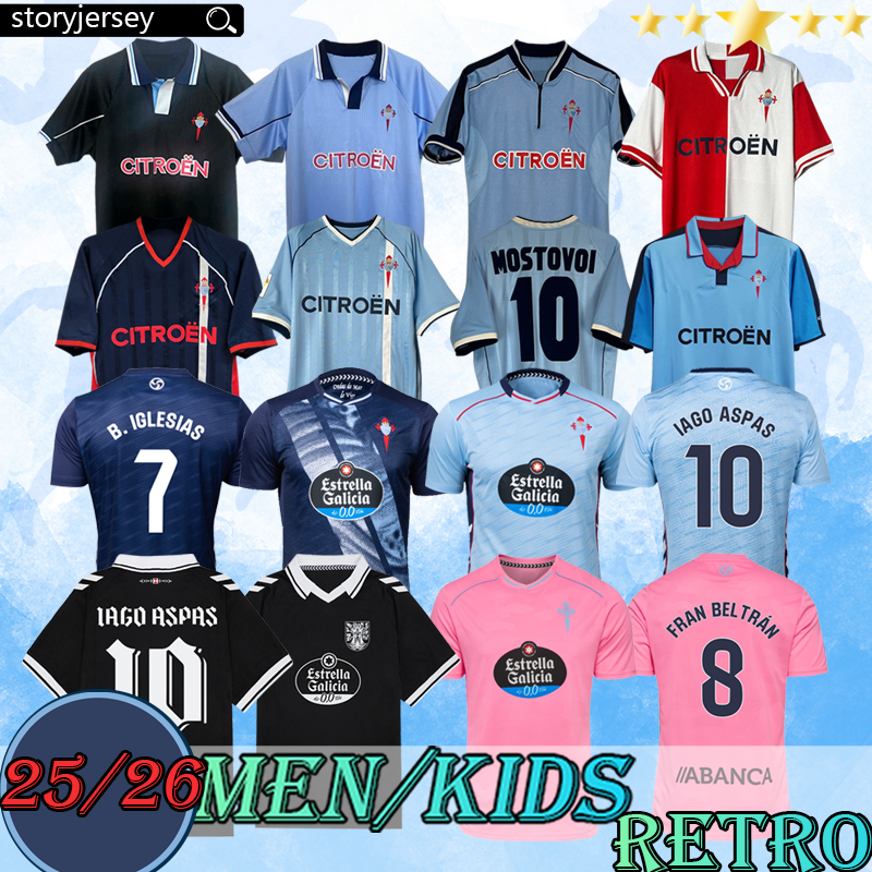 2025 2026 RC Celtas Vigos Soccer Jerseys Vintage Oliveira Dos Cen Anos IAGO ASPAS FRAN BELTRAN 25 26 football shirt 2001 03 Retro Celtas de Vigos kits 1997 98 MOSTOVOI