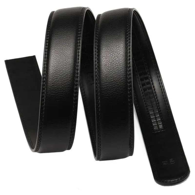 24/28/30/35CM Wide Without Buckle Men Ratchet Cow Leather Belt Strap Replacement for Mens Auto Lock Buckle Belt 251218