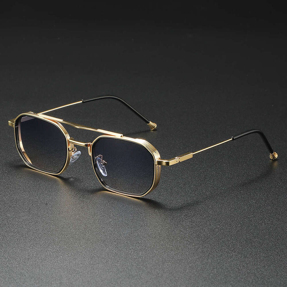 Cross-Border New Square Fashion Sunglasses European and American Business Double Metal Retro Men's Glasses