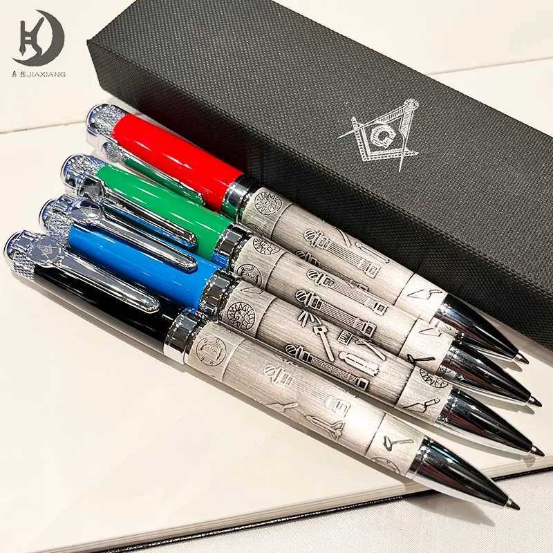 Masonic Symbols Noblest Ancient Silver Heavy Weight Silvery Clip Writing Ballpoint Pen/ wallet With Gift Box Black/red/green Y251218