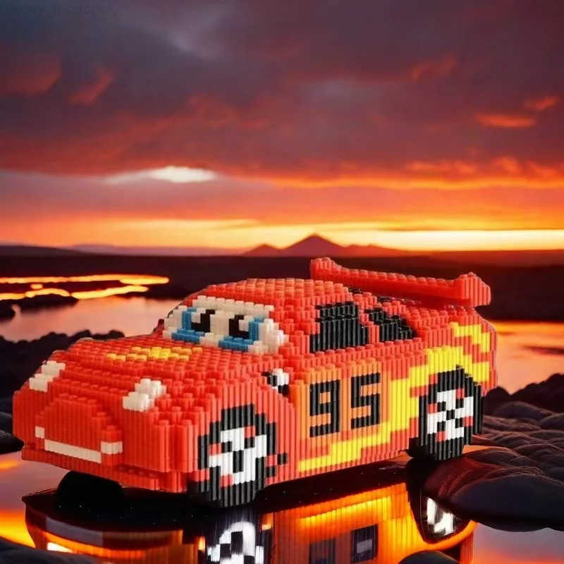 Disney 1258-Piece Red Sports Car Building Block Set Experience the Essence of Racing Culture the First Choice for Birthday Christmas and Thanksgiving 
