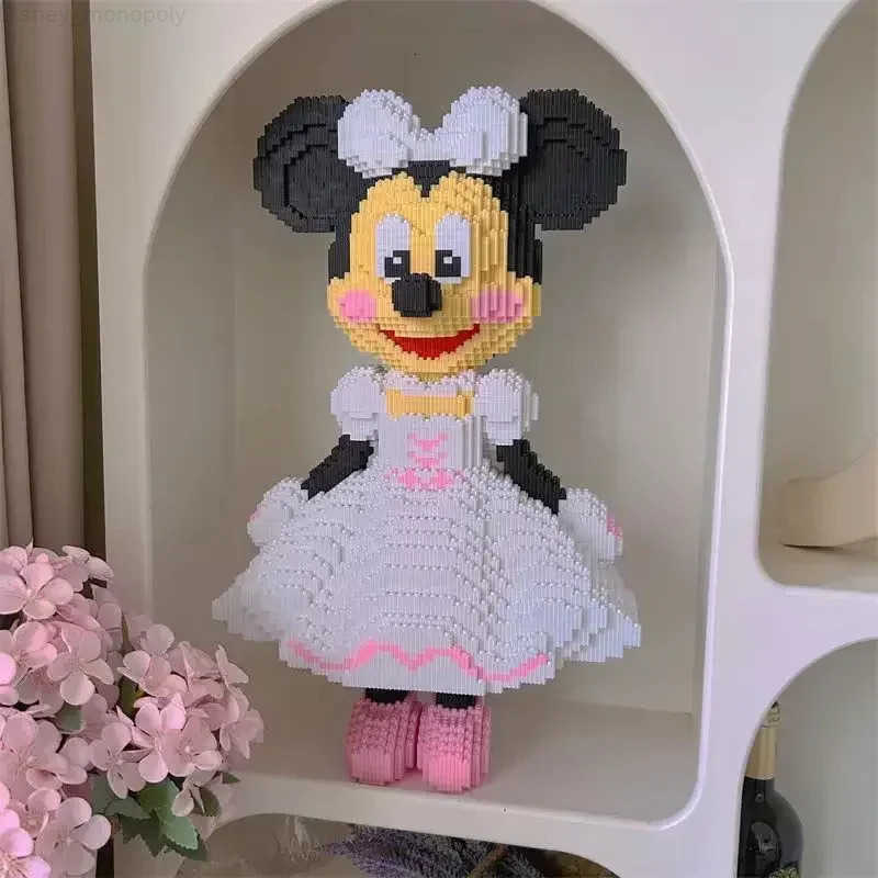 Disney Mickey and Minnie Building Blocks Puzzle Assembly Creative Ornament Wedding Valentines Day Gift for Girls H251218
