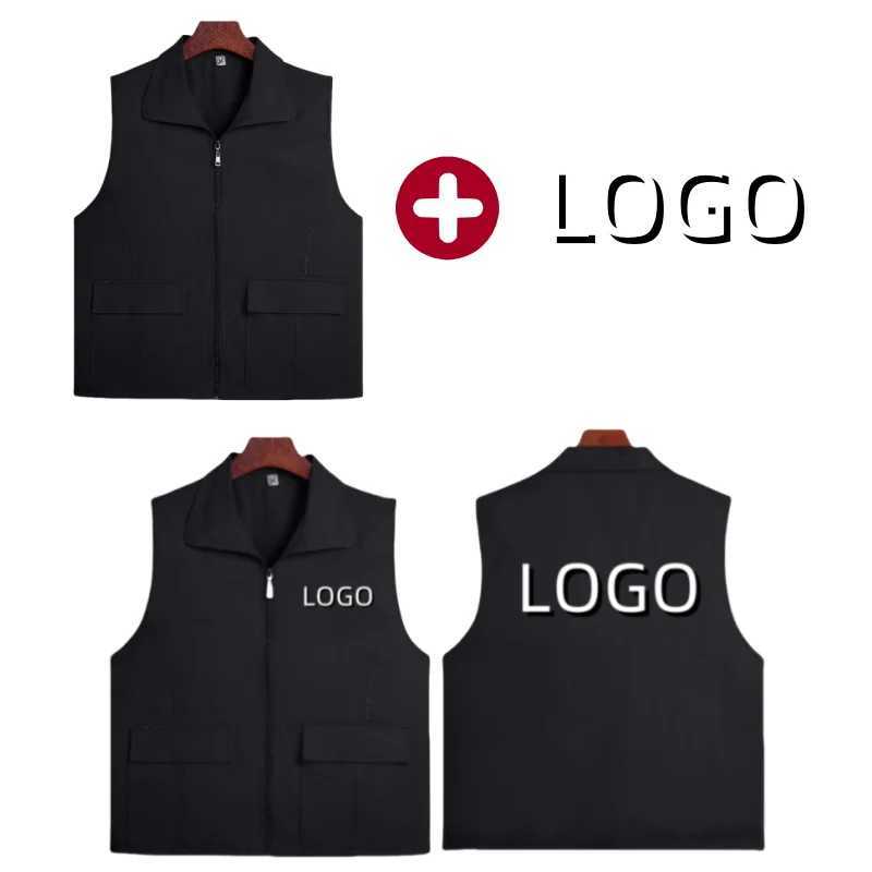 2025 New 100 Cotton Stand-Up Collar Vest with Two Pockets Breathable Durable Work Vest Volunteer Vest Bright Color G251218