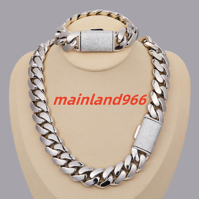 Hip Hop Jewelry Mens 18K Gold 925 Sterling Silver VVS Moissanite Diamond Iced Out Buckle Heavy Plain Cuban Link Chain Necklace