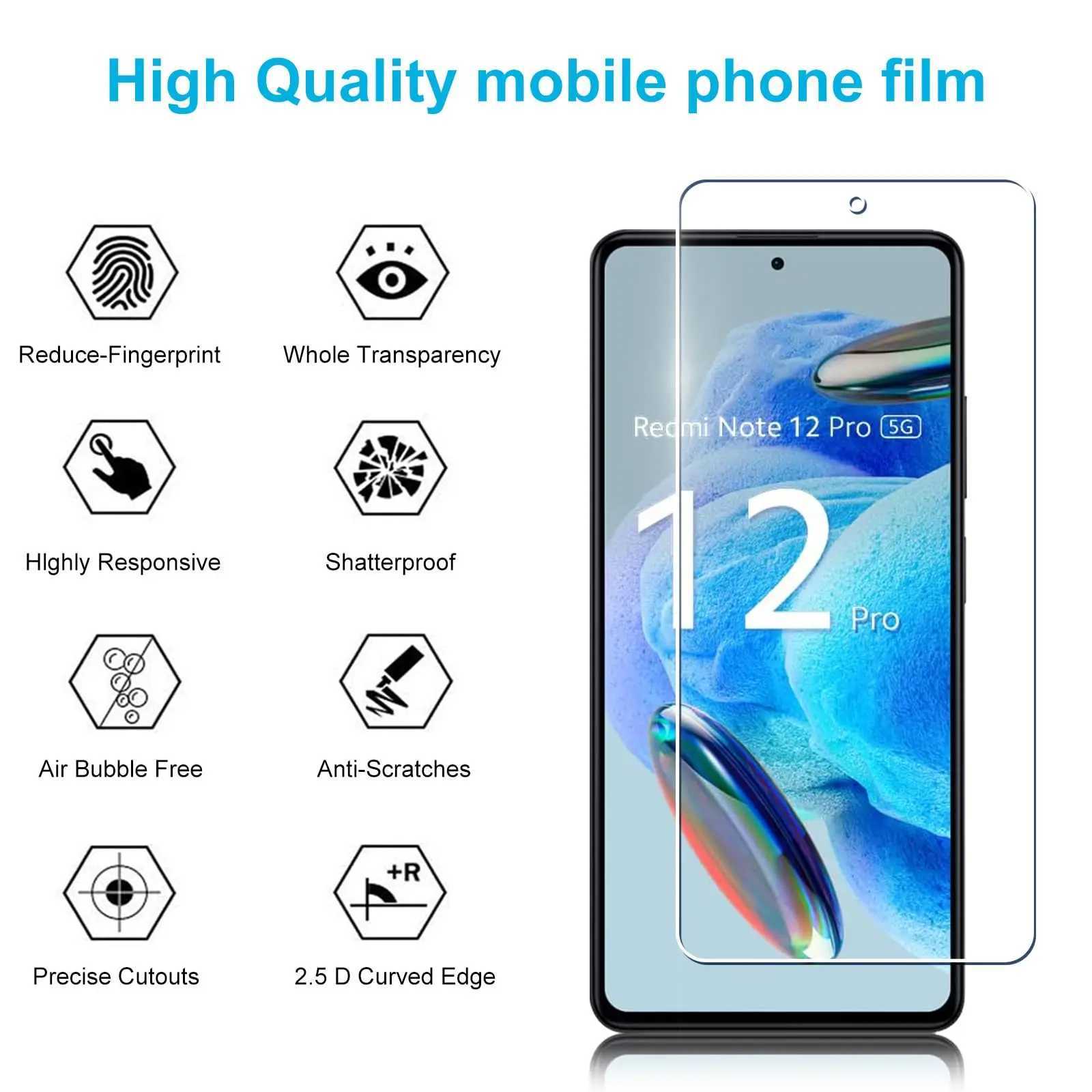 SCREEn Protector For Redmi Note 12 Pro Plus 4G 5G Tempered Glass HD Crystal High Aluminum 9H Anti Scratch Case Friendly G251218