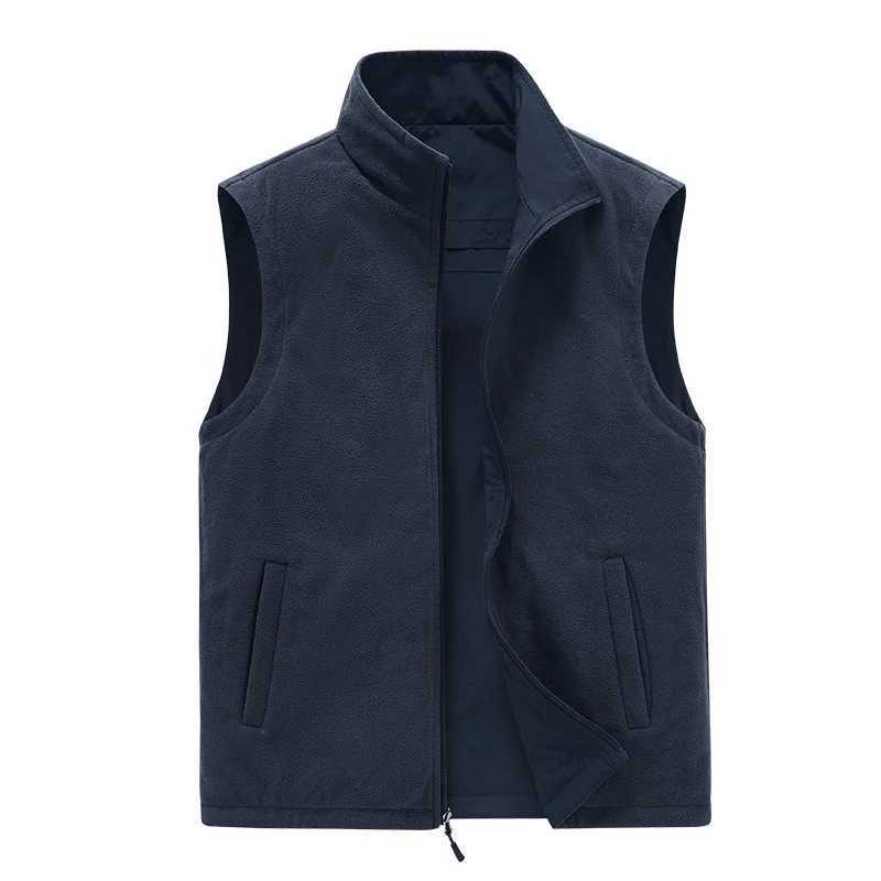 Double-sided VEST Mens Autumn Winter Stand Collar WiTH Velvet Casual Sleeveless JaCKet Outdoor Sports CamisoleG251218