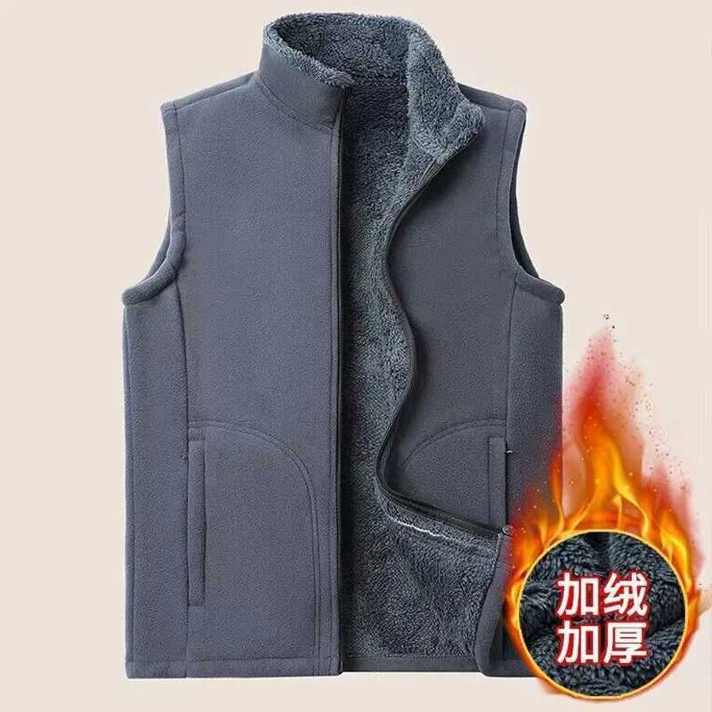 5XL Mens Business Casual Fleece Winter Vest Heavyweight Relaxed-Fit Sport Vest for Man Sherpa Waistcoat WomanG251218