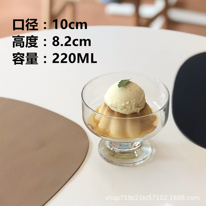 Korean Style Ins Style Striped Glass Bowl Transparent casual Fruit Salad Bowl Internet Celebrity Ice Cream Yogurt Dessert Bowl Cup