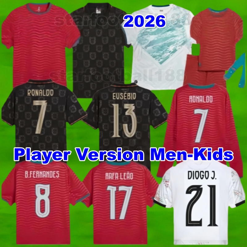 2026 Portugal soccer jerseys B.FERNANDES RONALDO R.Leao JOAO FELIX PEPE BERMARDO 2526 football shirt camisa de futebol VITINHA Men Kids Kit uniform