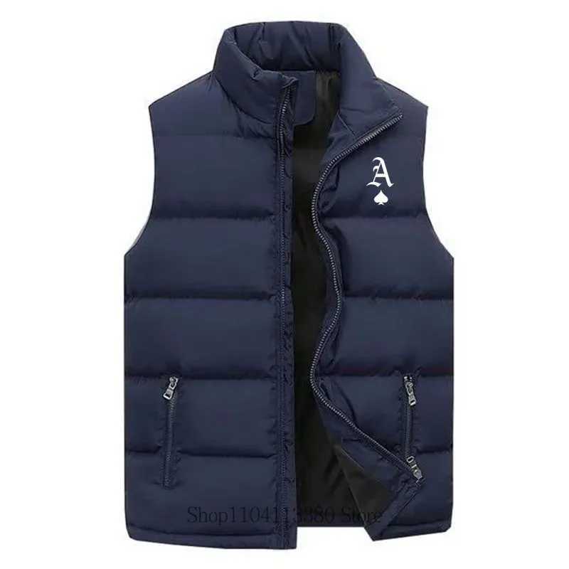 Men Autumn Winter Classic Print Sleeveless Vest Coat Men Casual Fashion Warm Comfortable Mandarin Collar Zipper Jacket Vest CoatG251218