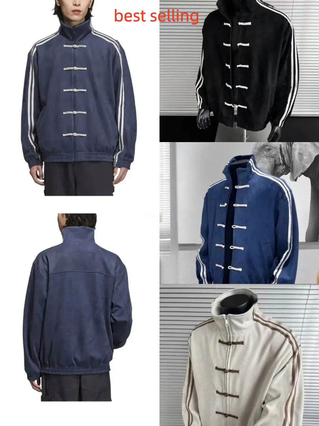 Men's Jackets Cleanfit Spliced Stand Collar Jacket Spring Chinese Style Buttoned Fashion Retro Tang Single Breasted Tops Coat